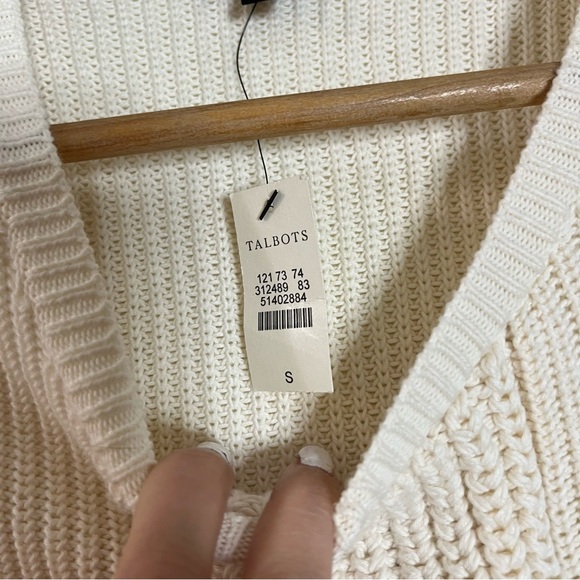 Talbots cable knit ivory pullover sweater - Picture 3 of 5